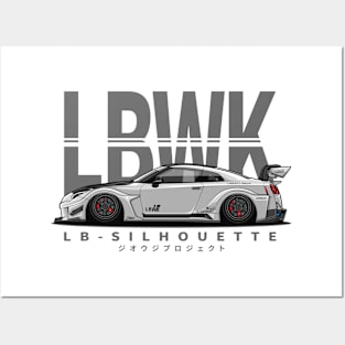 LBWK Silhouette GTR R35 (Ultimate White) Posters and Art